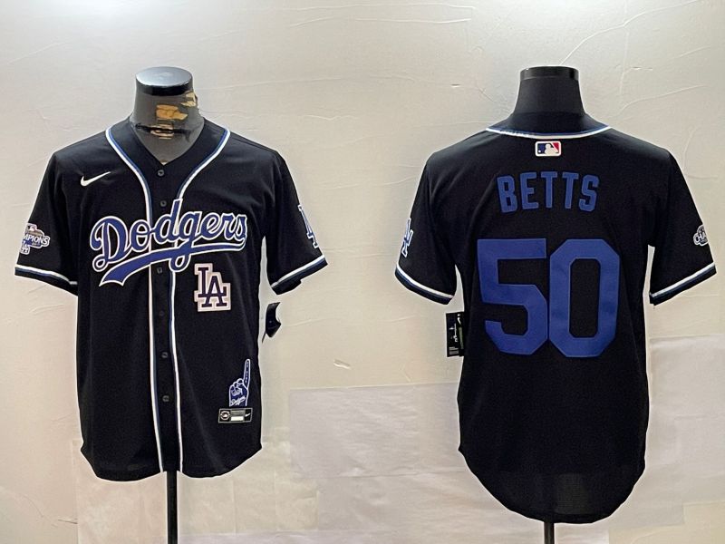 Men Los Angeles Dodgers #50 Betts Black Game 2024 Nike MLB Jersey style 12025->los angeles dodgers->MLB Jersey